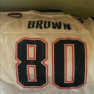 Patriots #80 BROWN. White Football Jersey. XL. NWOT.